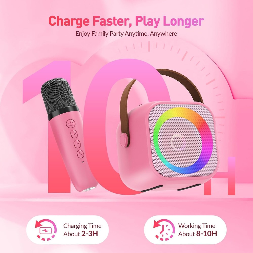 Compact Karaoke System with Wireless Microphones - Endless Entertainment Options