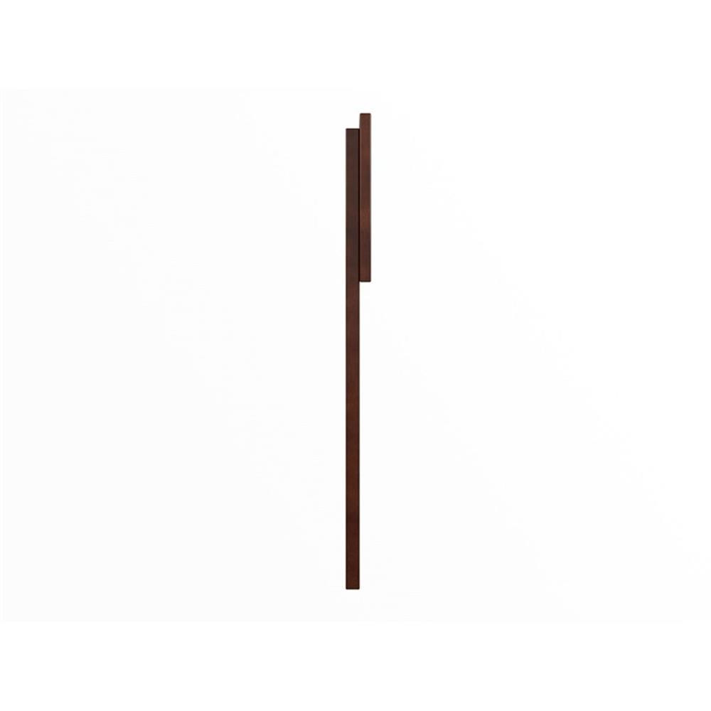 Pemberly Row Full Panel Solid Wood Headboard with USB Charger in Walnut