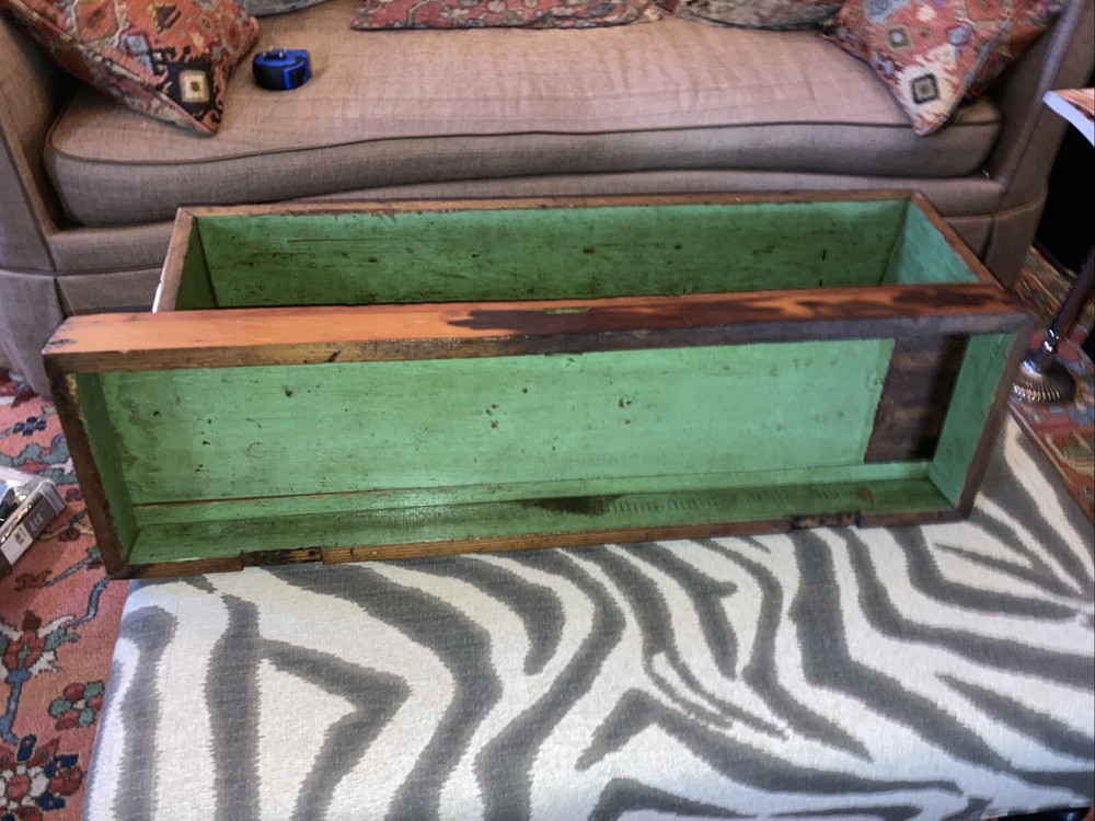 Long Antique Wood Box Trunk Chest