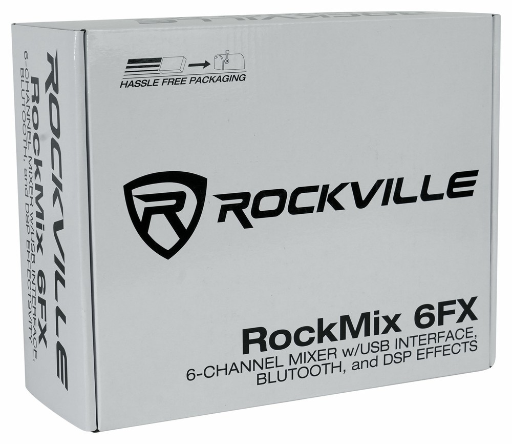 Rockville ROCKMIX 6FX USB Computer Recording Interface Bluetooth Mixer w/Effects