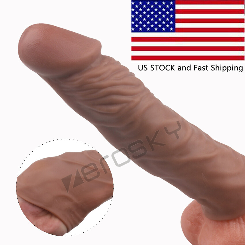 Bigger Penis Extender Enlarger Sleeve Reusable Condom Delay Ejaculation MALE