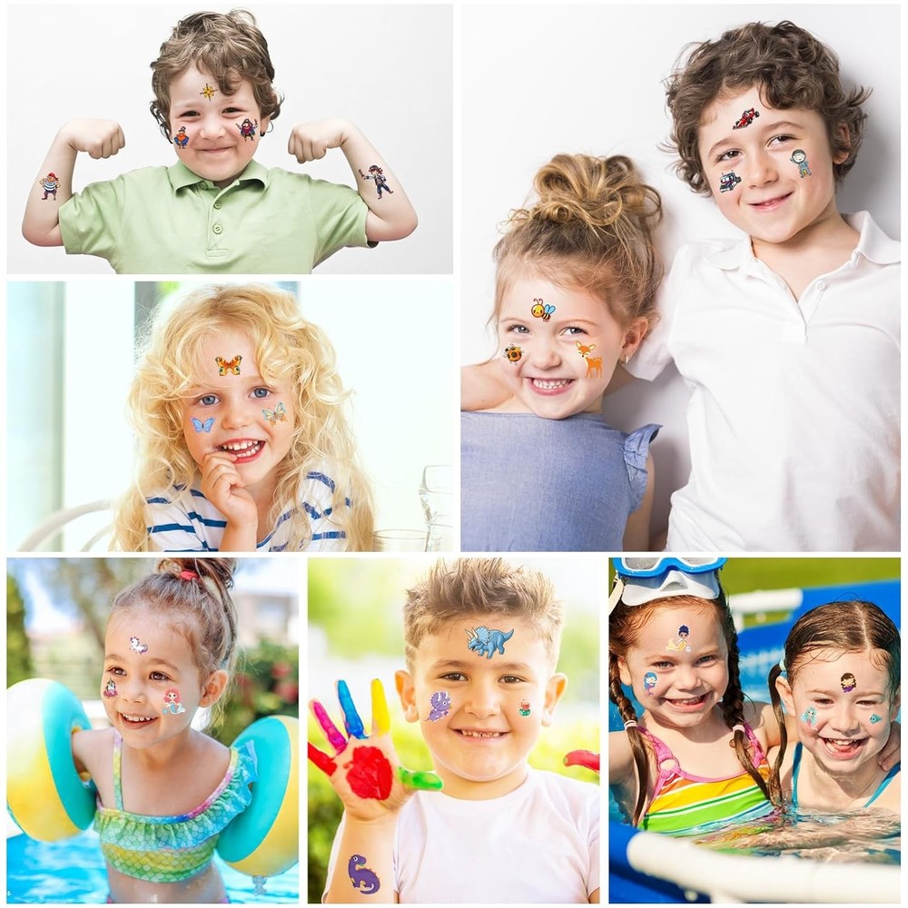 Tattoos for Kids, 300+ Mixed Styles Temporary Medium, Multi-colored