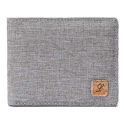 Minimalist Fabric Wallet Bifold RFID Blocking… Light Grey