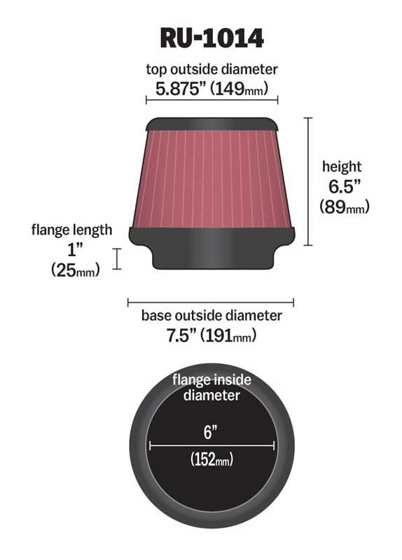 High-Flow Original Lifetime Universal Clamp-On Air Filter: High Performance,