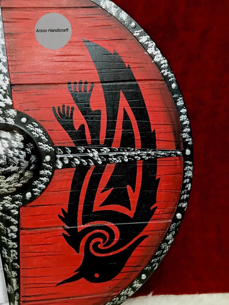 Medieval Viking Two Raven Eivor Valhalla Raven Authentic Battle Shield