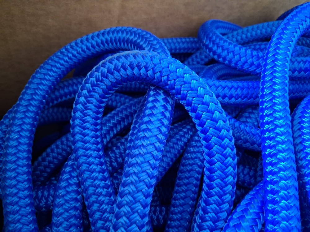 9/16 " x 50 ft. Double Braid-Yacht Braid Polyester Rope . Marine Blue