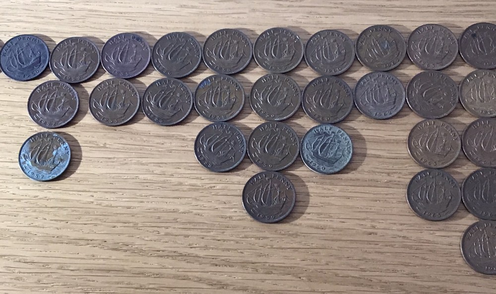 75 British Pre-Decimal Half Penny Coins - Various Dates ( 1938 - 1967 )