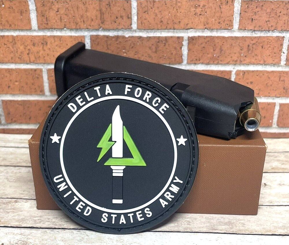 Tactical Morale Patch - PVC Delta Force Army Patch - Hook Loop Gun Army Patch