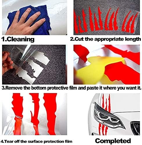 Stickers Reflective Claw Scratch Marks Headlight Bumper Sticker Waterproof Black