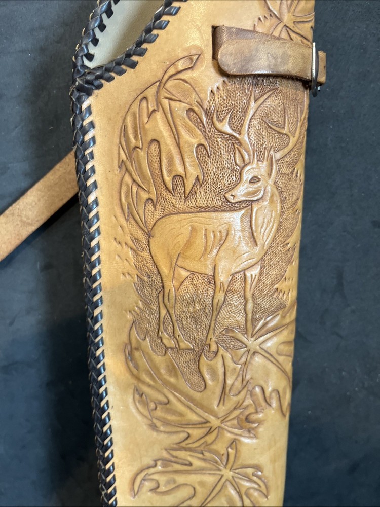Vintage handmade leather archery quiver