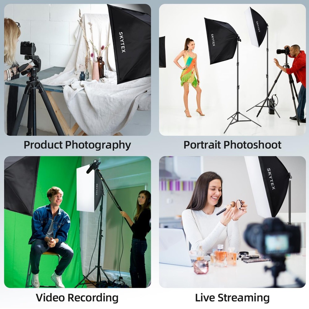 Softbox Lighting Kit2Pack, 20x28in Soft Box | 85W 2700-6400K E27 LED Bulb Con...