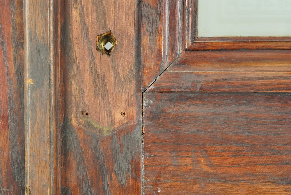 Half Lite One Panel Oak Double Doors 88.625 x 71.5 in.