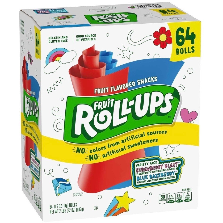 Fruit Roll-Ups Fruit Snacks Variety Pack 0.5 oz 64 Ct Bulk Candy Snacks