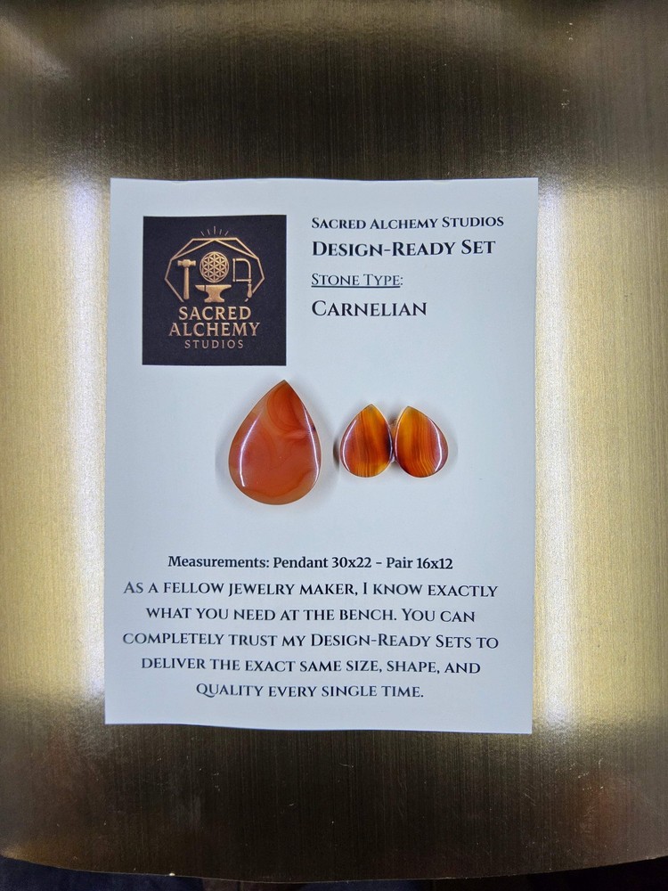 Tear Shape - Carnelian - Design-Ready Set