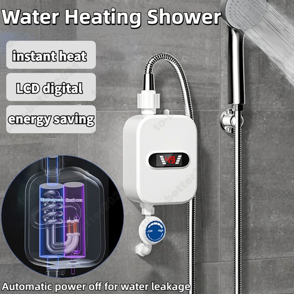 Instant Hot Electric Water Heater Bathroom Shower Tankless Hot Water System Set