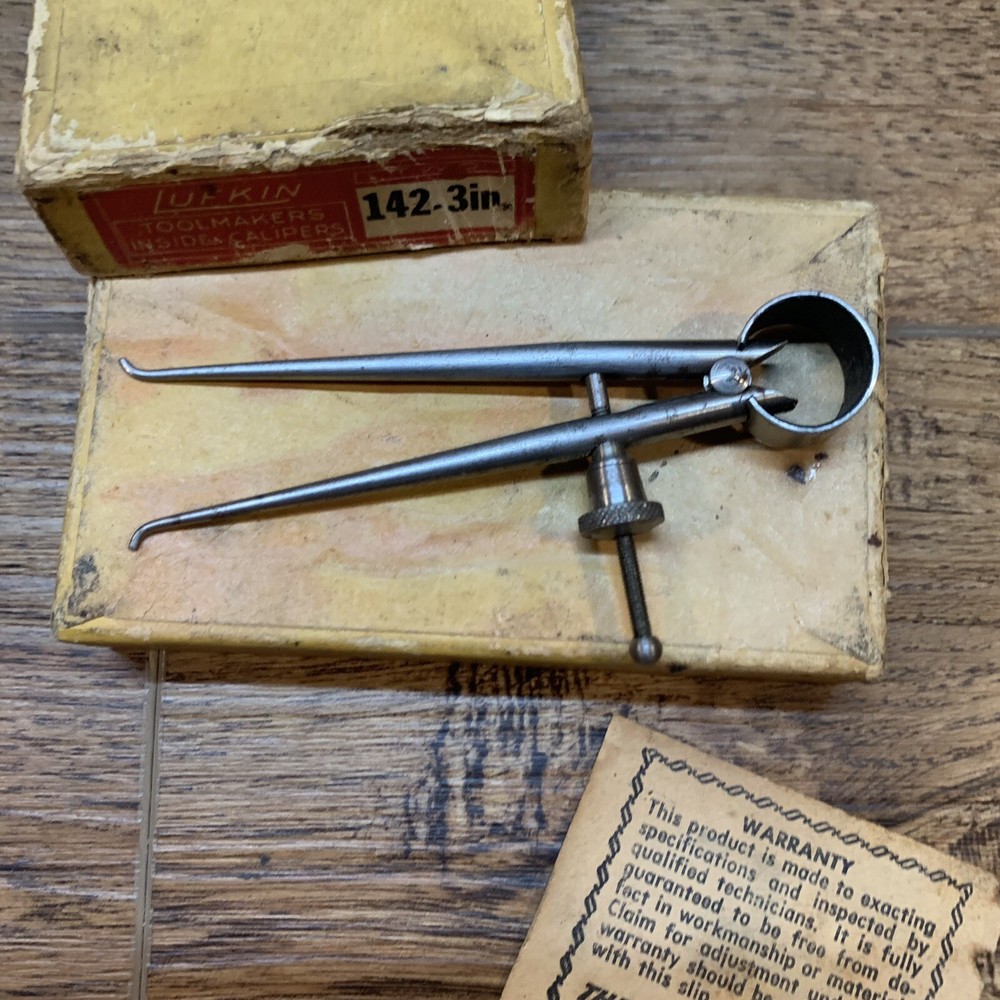 Lufkin 142 ToolMakers 3" Inside Caliper Round Leg Solid Nut C688