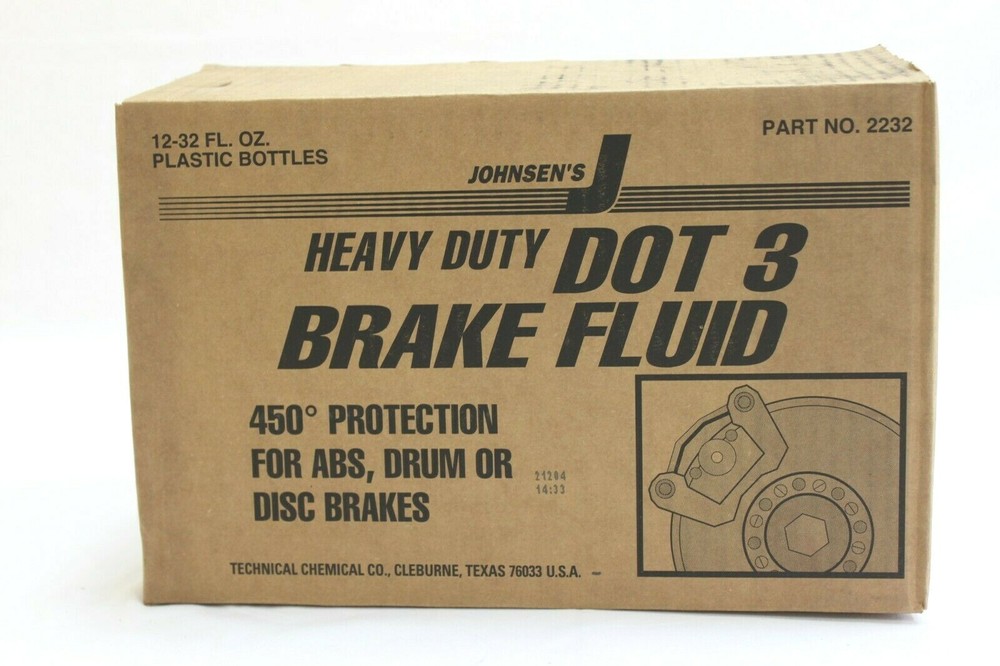 Johnsen's Premium DOT 3 Brake Fluid - 12 Pack (32 oz)