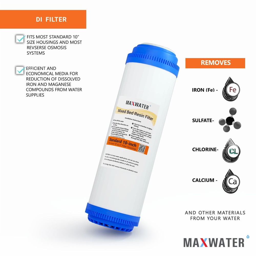 MIXED BED DI RESIN FILTER CARTRIDGE (2x Non-Refill DI)