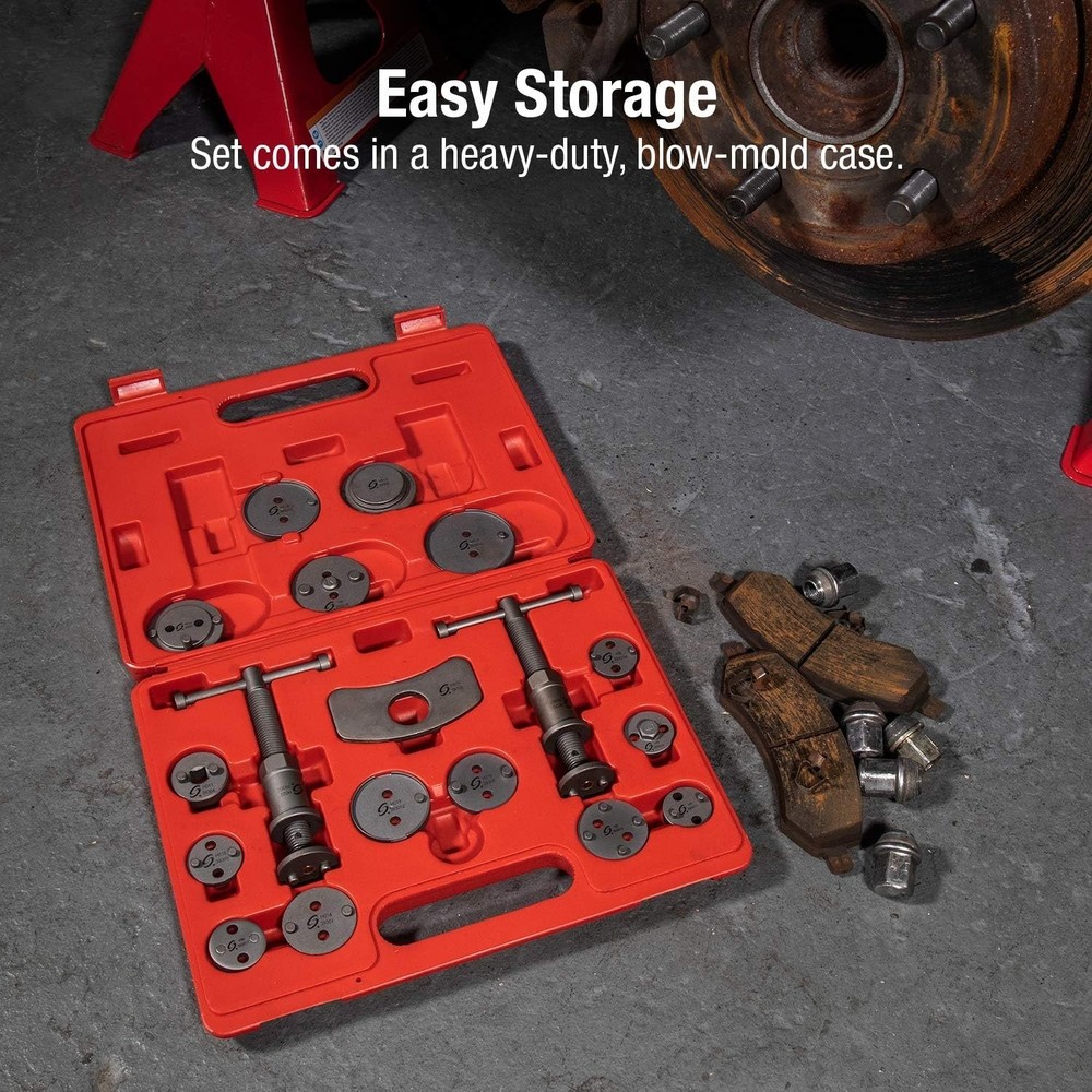18-Piece Master Disc Brake Caliper Tool Set and Wind Back Kit