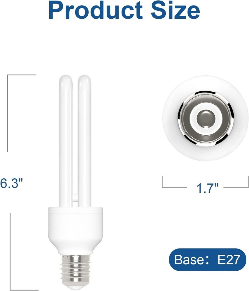 E27 15W U Type Replacement Bulb for 15W Bug Zapper, Compatible with HOM