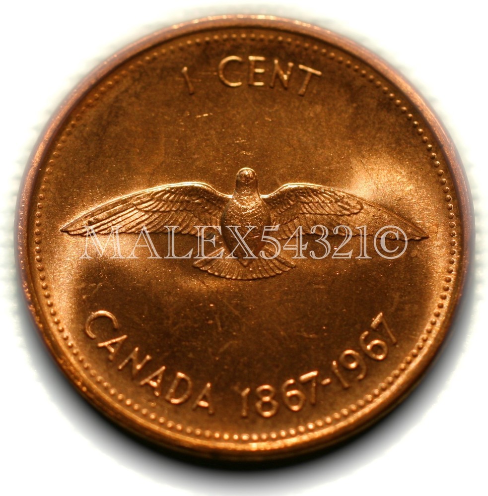 🇨🇦​ CANADA 1967 CONFEDERATION 1 CENT UNCIRCULATED FROM ROLL