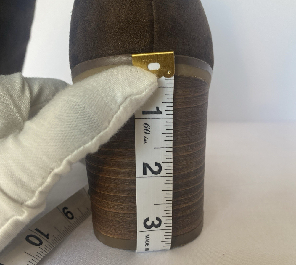 Universal Thread Brown Knee High Boots Side Zip Block Heel Size 11
