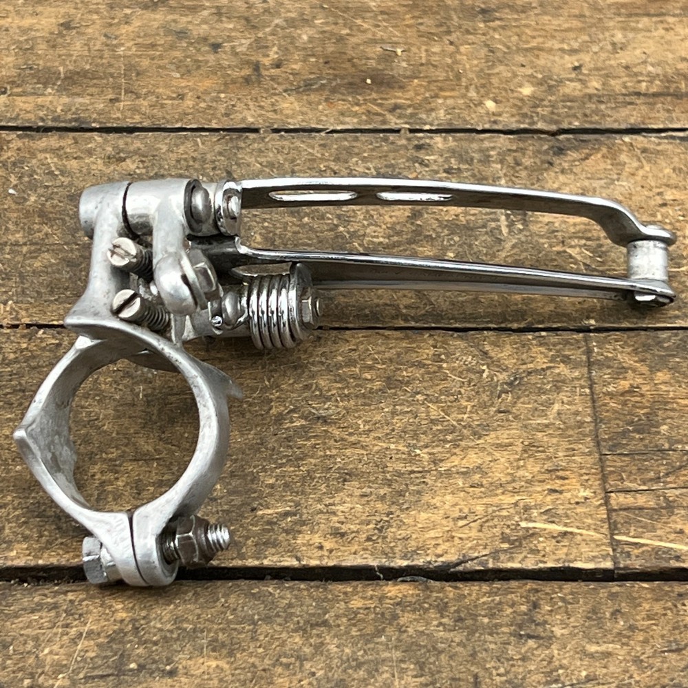 Vintage Campagnolo Super Record Front Derailleur 3 Hole Clamp On Bottom Pull A8