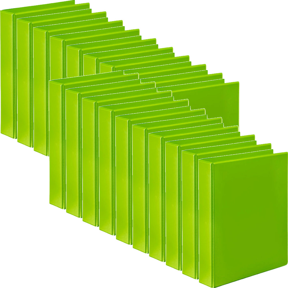 NEW Marbig Clear View Insert Ring Binder Folder 2D 25mm A4 Lime Green 20 Pack