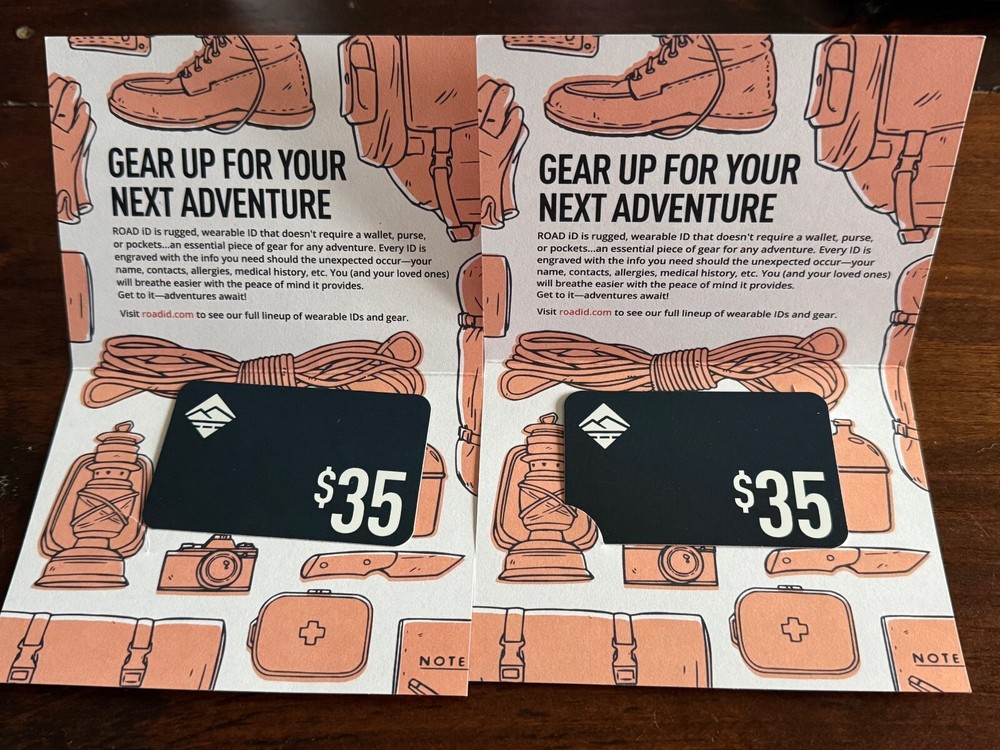 ROAD iD Gift Cards -- $70 Total