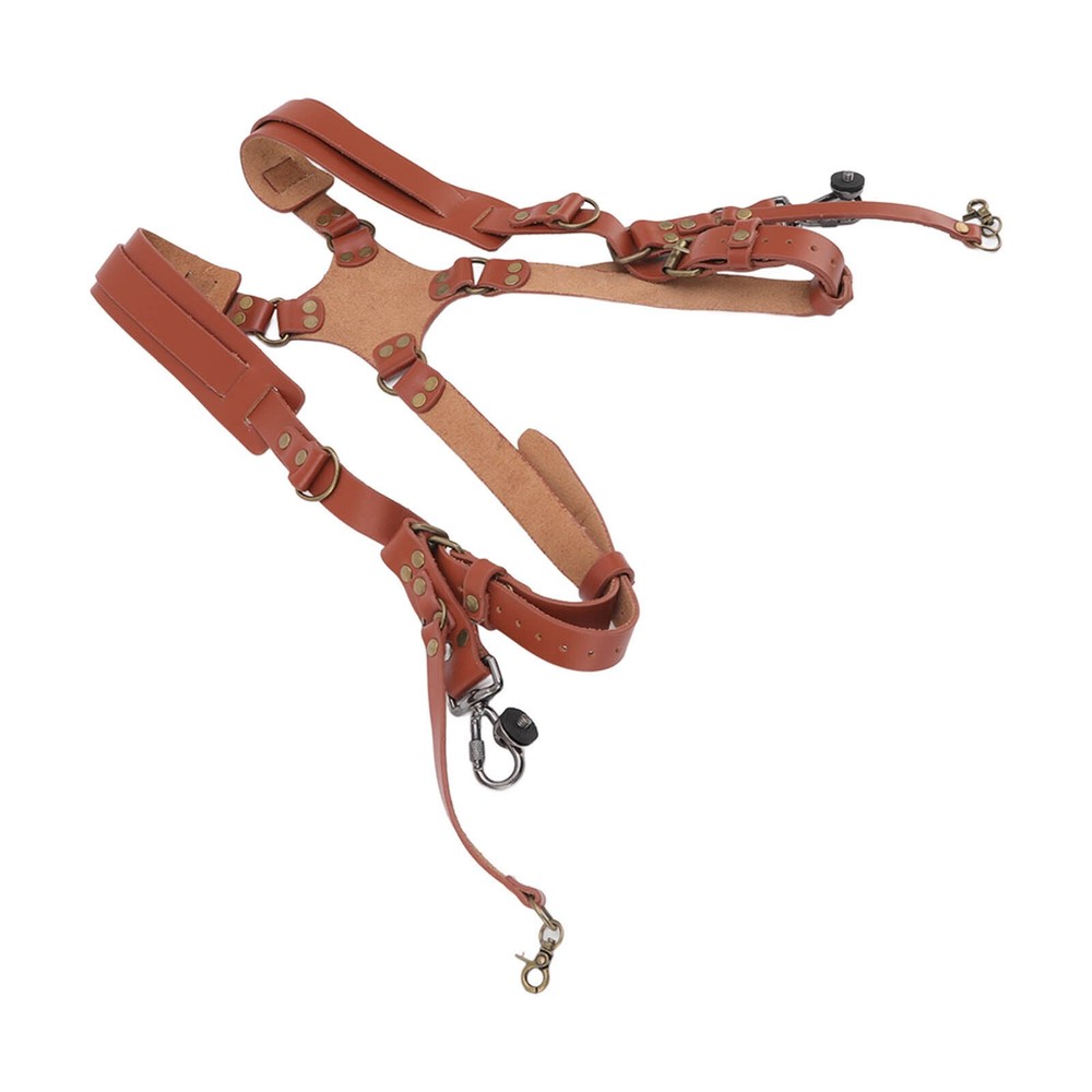 Dual Shoulder Leather Harness Comfortable Camera Strap Accessories for 2 Cameras
