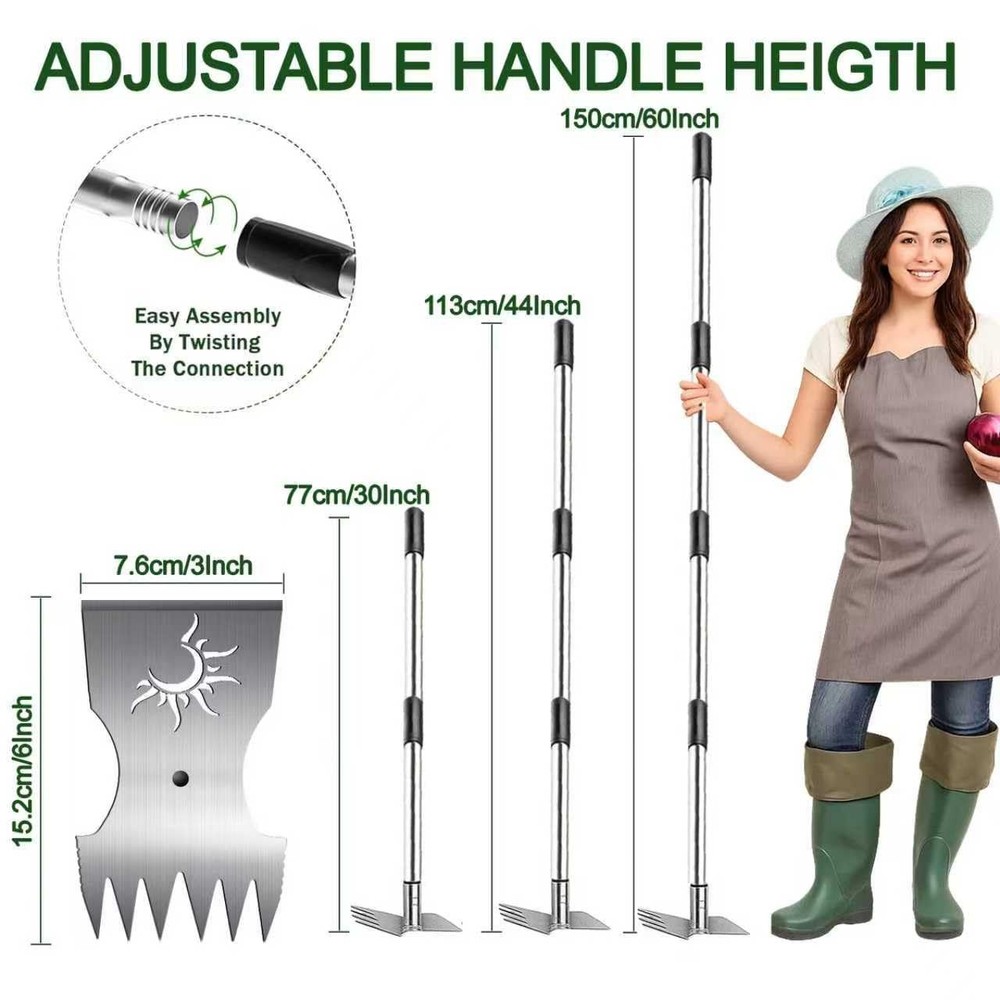 Weed Puller Tool with Long Handle, 60'' Manual Weed Puller Tool, Stainless St...