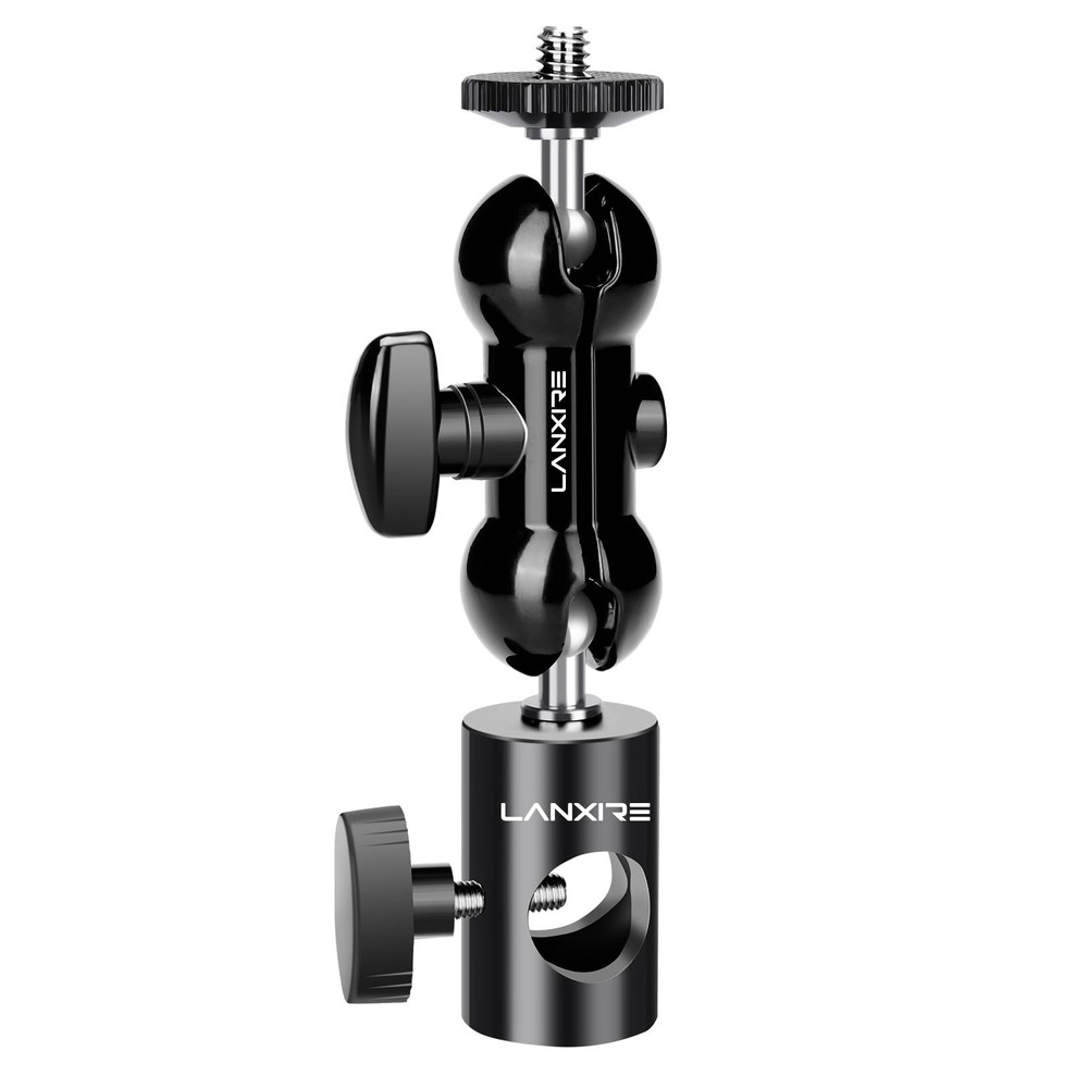 Light Stand Mount Adapter with Double Ball Head - Compatible with Ring Light ...