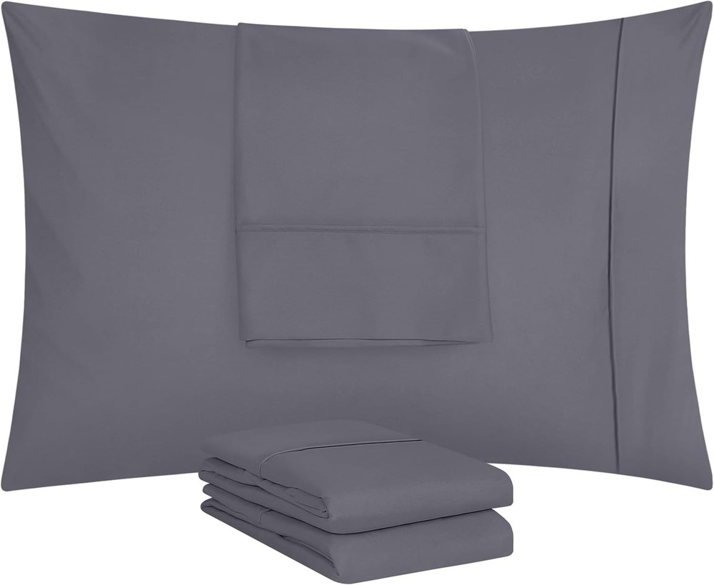 Queen Pillow Cases 4 Pack Envelope Closure Soft Brushed Microfiber Fabric