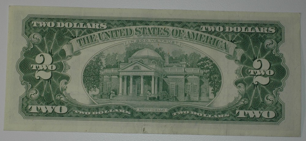 1963 $2 Two Dollar Bill Red Seal Note About Uncirculated Free Shipping