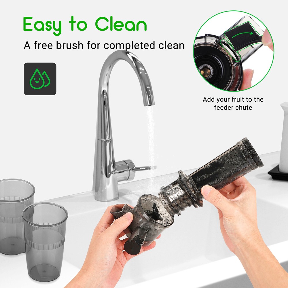 Compact Slow Juicer Machine Electric Juicer Cold Press Squeezer Vegetable 800ML