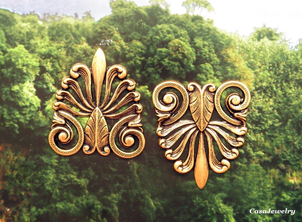 #2158 ANTIQUED GOLD CELTIC DESIGN COMPONENT - 2 Pcs