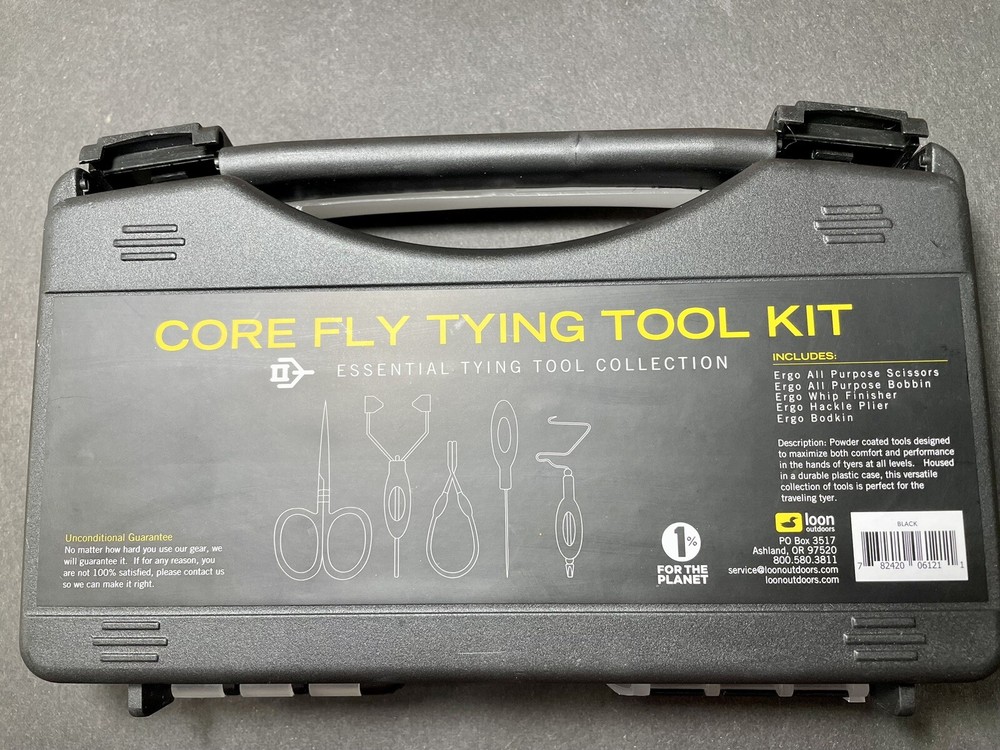 Loon Core Fly Tying Tool Kit (yellow) Includes 5 tools in a sturdy travel case.