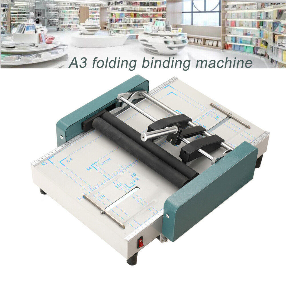 60W A3 Booklet Folding Binding Machine Paper Stapling Making Book Stapler 220V