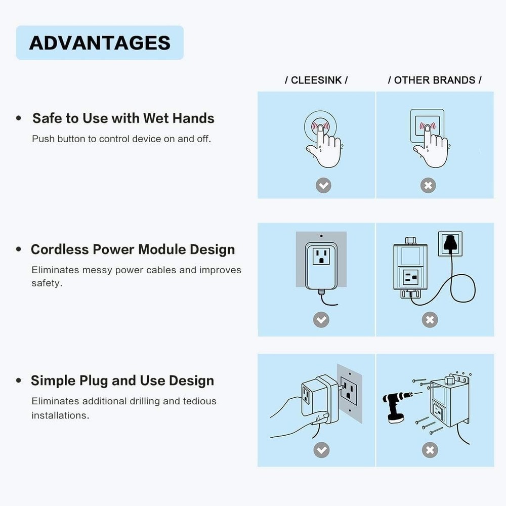 Elegant Long/3.5" Garbage Disposal Air Switch - Easy Installation, Certified