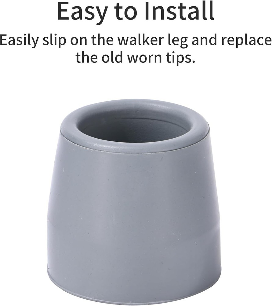 4PCS Rubber Walker Tips 1 '' Heavy Duty Replacement Tips for Walkers, Commodes,