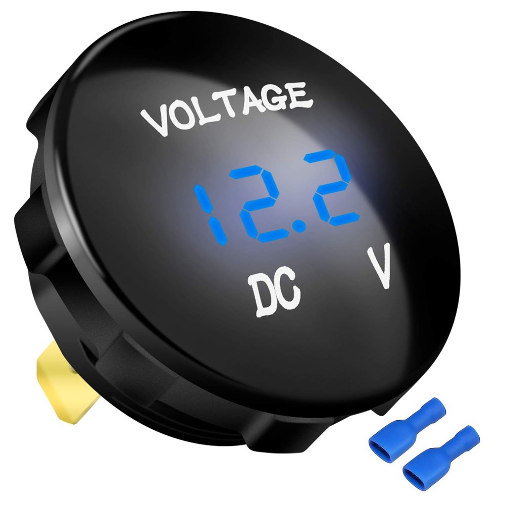 DaierTek DC 12V 24V Display Automotive Replacement Blue LED Voltmeter