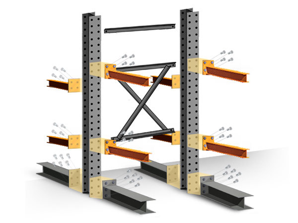 Structural Cantilever Racking Bracing - 60" Heavy duty horizontal brace