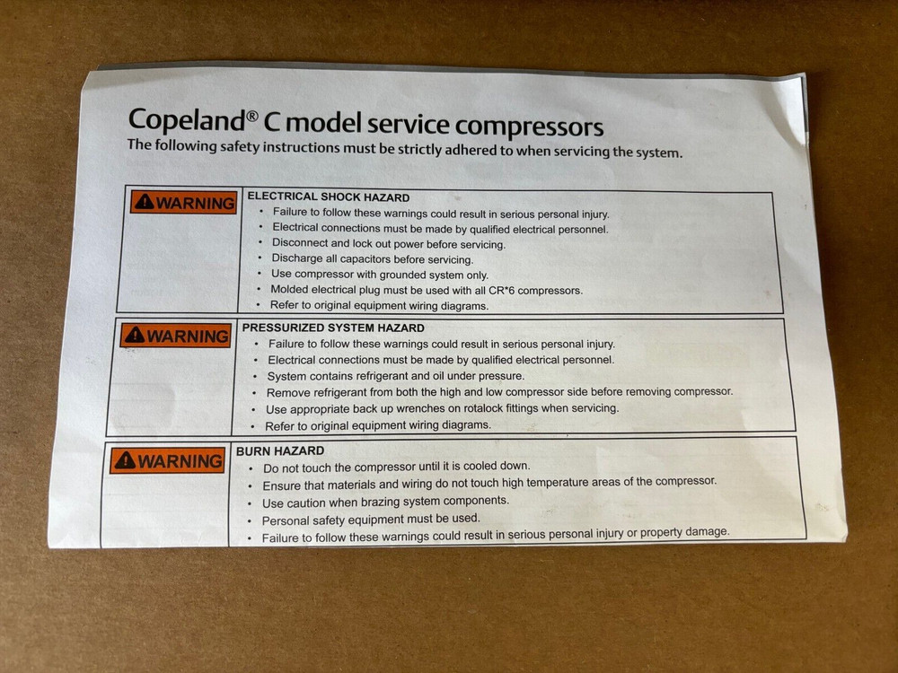 Copeland Emerson Climate Technologies 568-2010-12 COMPRESSOR REPAIR KIT