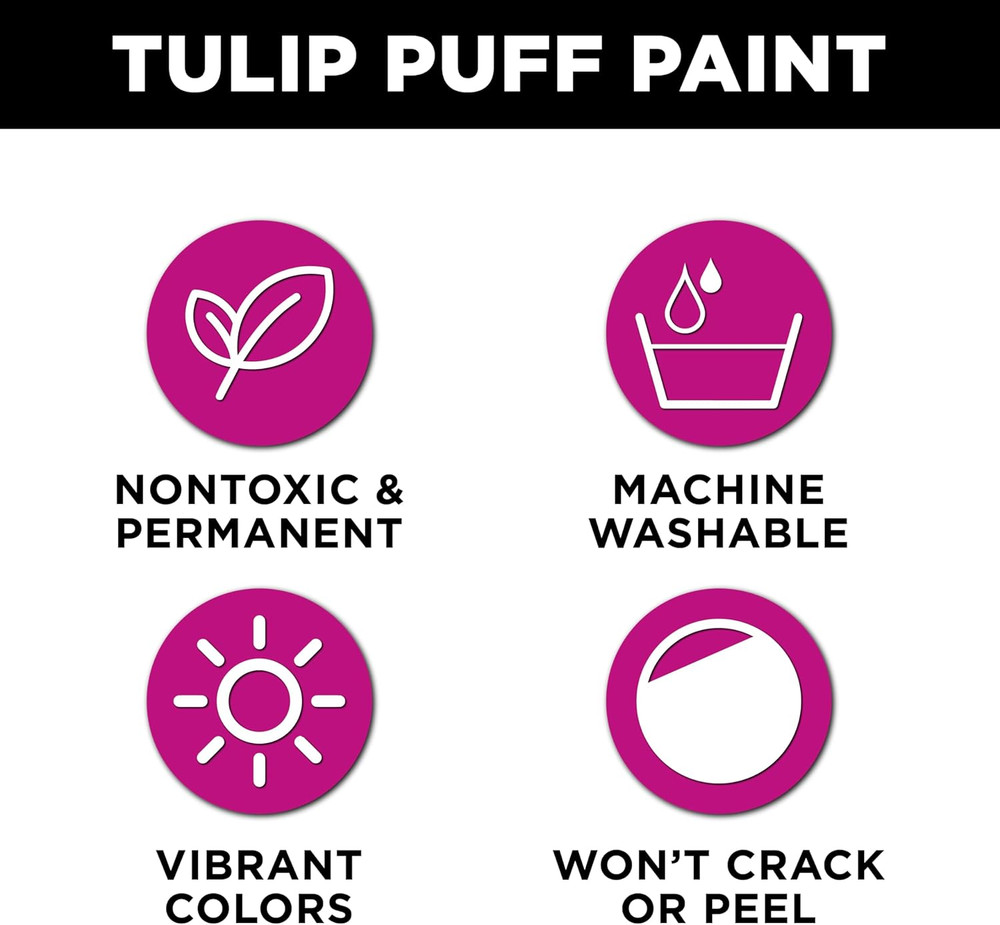 Puff Fabric Paint , Permanent Craft Paint for , DIY Projects, Notoxic, 4 Fl Oz,