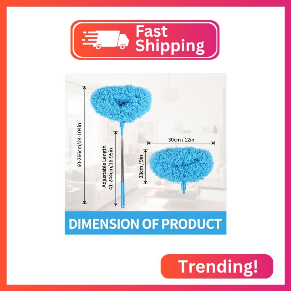 iHUFeather Ceiling Fan Cleaner Duster Reusable Microfiber Removable Extendable D