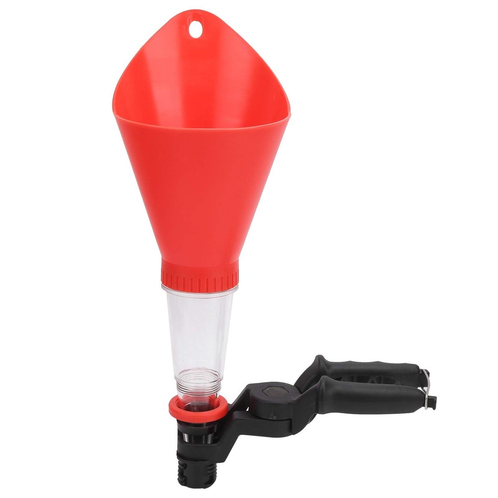 Fast-Clamp Universal Oil Filter, Engine Funnel with Adjustable Fixed Red