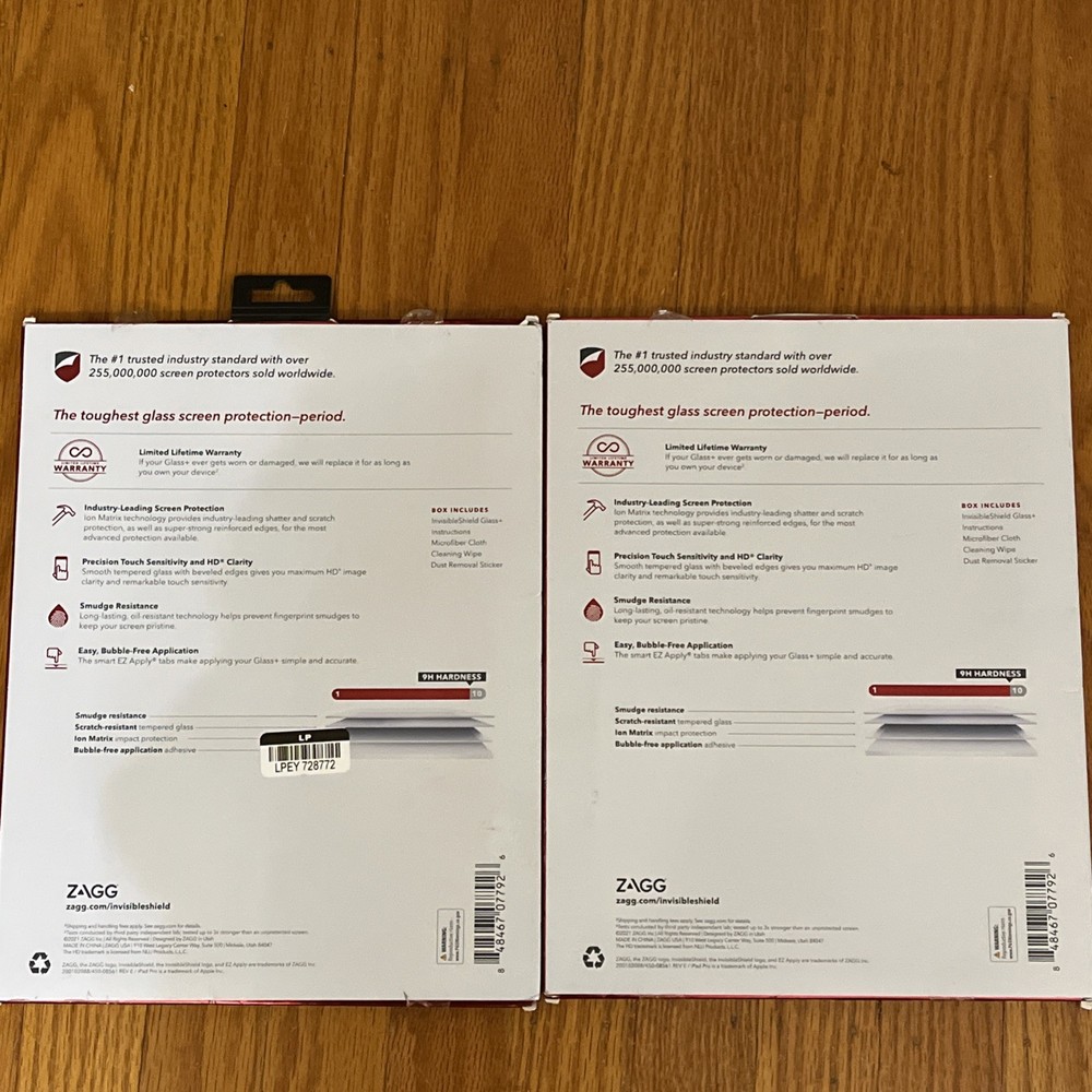 Zagg Invisible Shield Glass + Screen Protector ipad Pro 11” Gen. 1 & 2, Clear