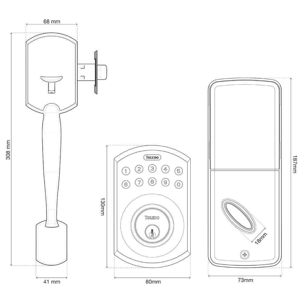 Door Lock Electronic Handle Set Deadbolt Keyless Keypad Lever Security Remotes