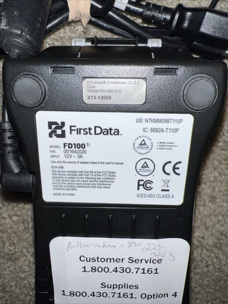 First Data FD100 TI Credit Card Terminal