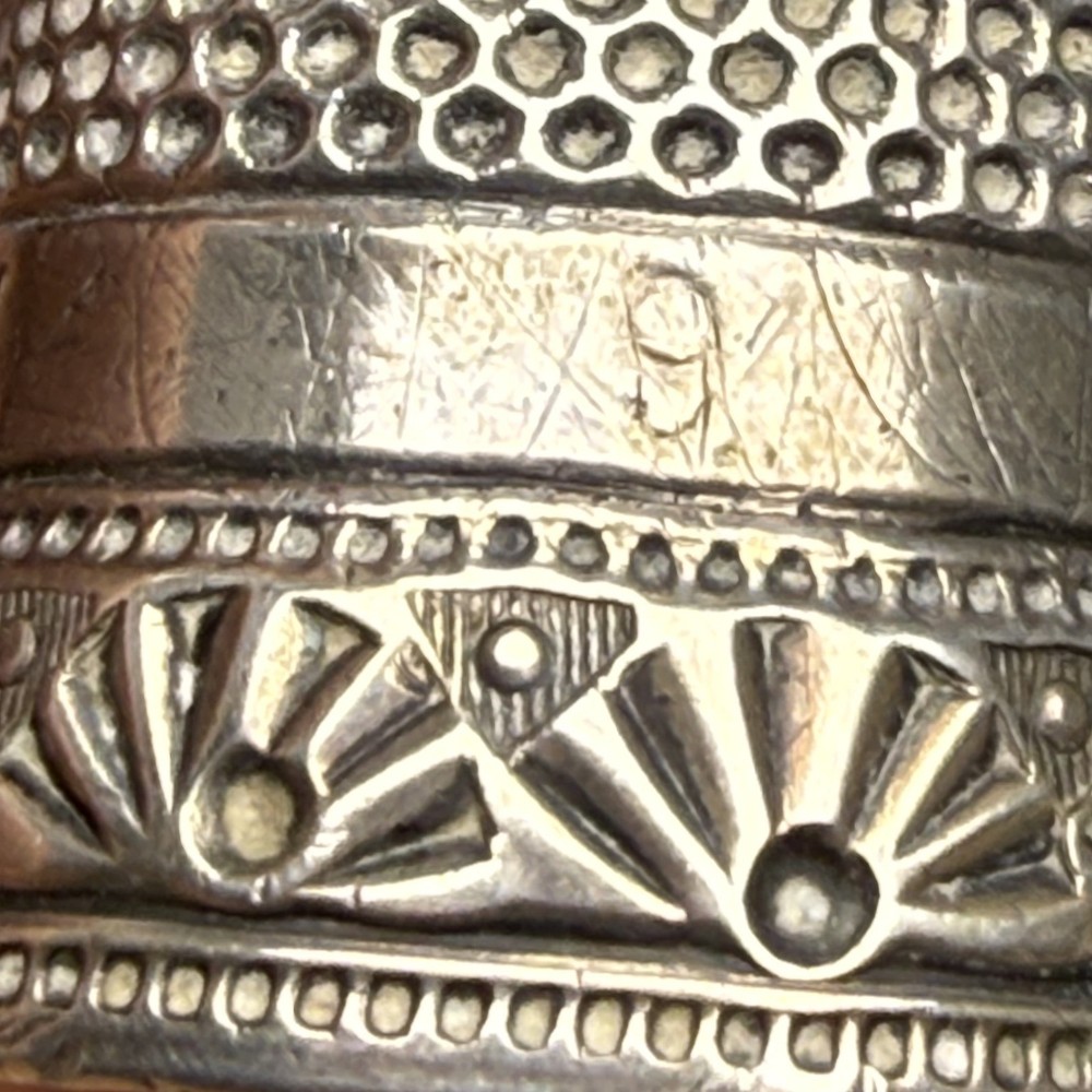 Antique Rare Sterling Silver Thimble #9 Initialed